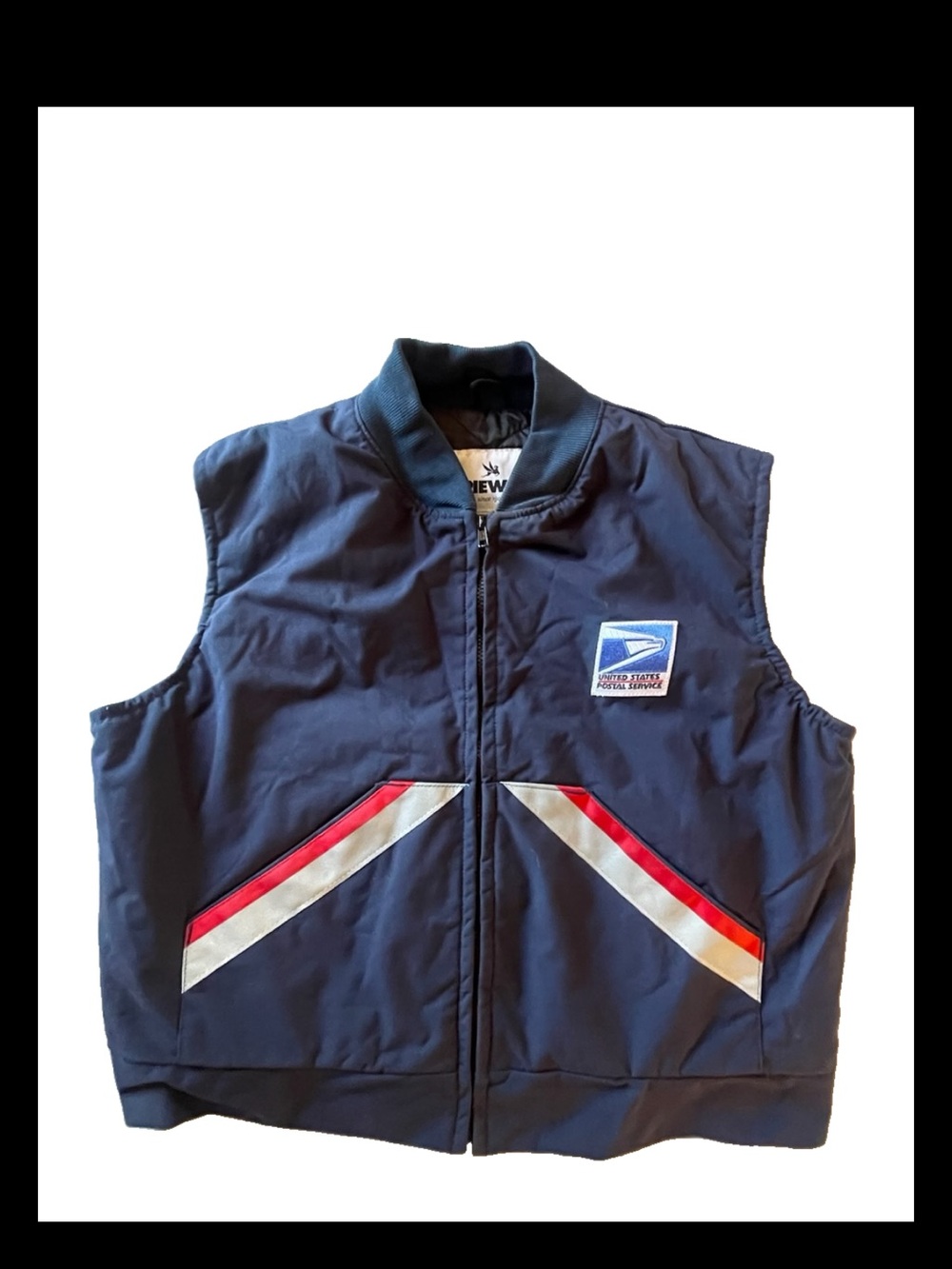 Carrier Navy Postal Service Insulated Vest with Red & Silver Accents